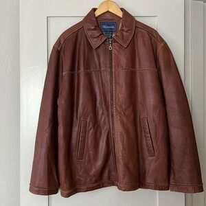 NWOT! MEN’S Faconnable leather coat